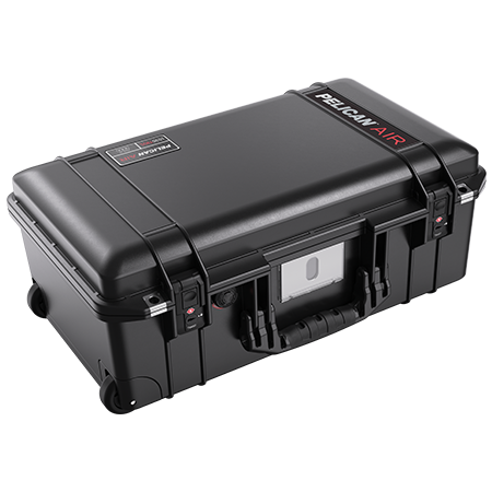 A black Pelican Air 1535 travel case closed.