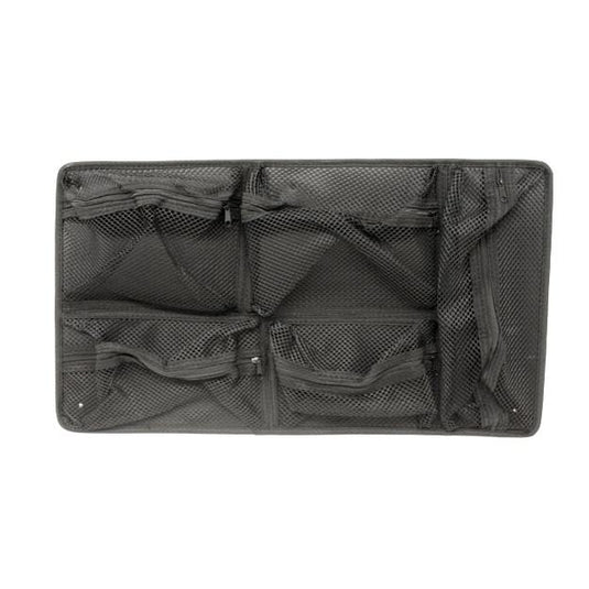 A black Pelican 1519 lid organizer with zippered mesh pockets designed to fit the Pelican 1510 case.