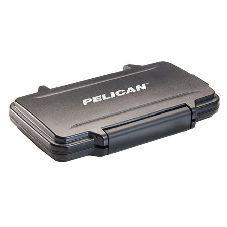 Load image into Gallery viewer, A black Pelican 0940 compact flash memory-card protector case closed.
