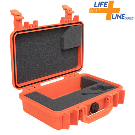 Load image into Gallery viewer, An orange Pelican 1170 case with a custom black foam insert, part of the Life Line Series.
