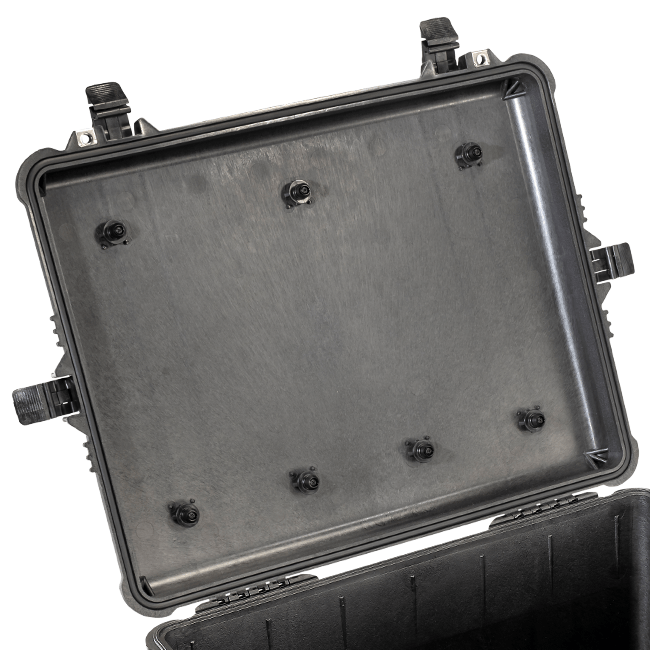 Load image into Gallery viewer, Where the case attachment pieces are for a Pelican 1610 MOLLE Panel Lid Kit.
