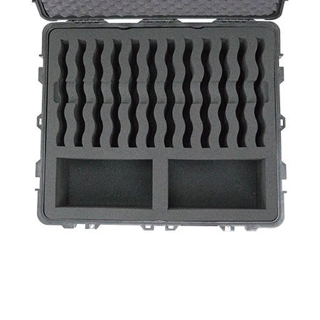 Load image into Gallery viewer, A close up of the custom foam in the Pelican 1690 Transport Laptop Case.
