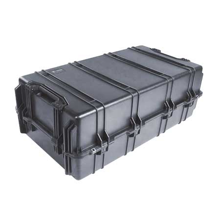 Load image into Gallery viewer, A black Pelican 1780 transport case closed with the handle and latches showing.
