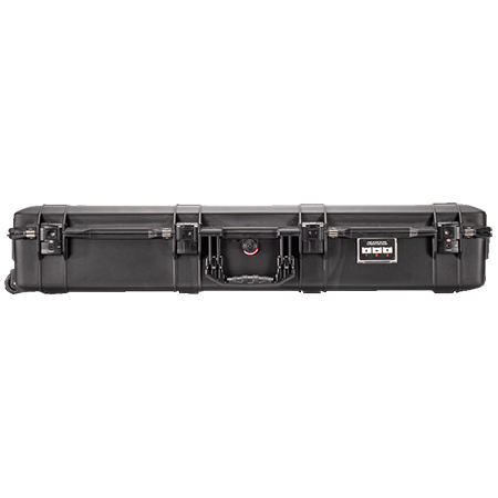 Load image into Gallery viewer, A Pelican 1745 Air Bow Case closed and ling flat showing the handle.
