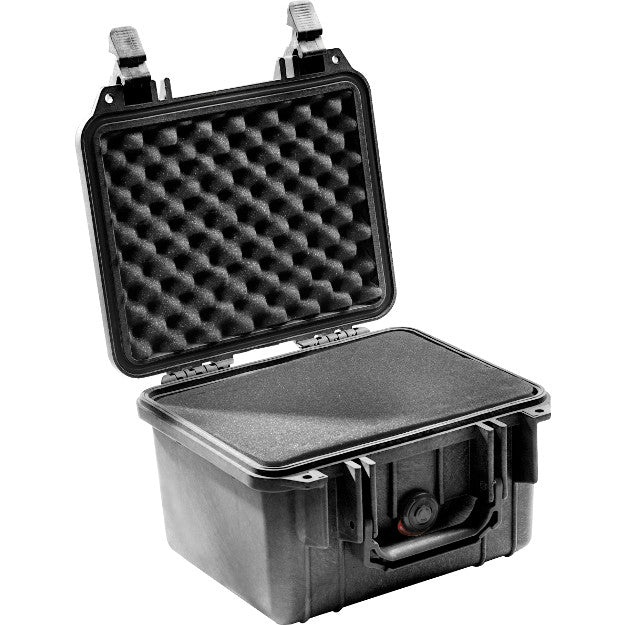 Load image into Gallery viewer, A black Pelican 1300 case with a foam interior.
