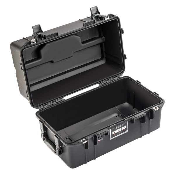Load image into Gallery viewer, A black Pelican 1465 Air Case open with no foam.
