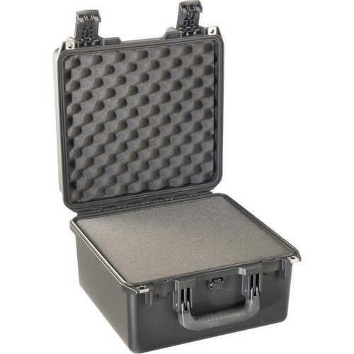 A black iM2275 Storm Case open with a foam interior.