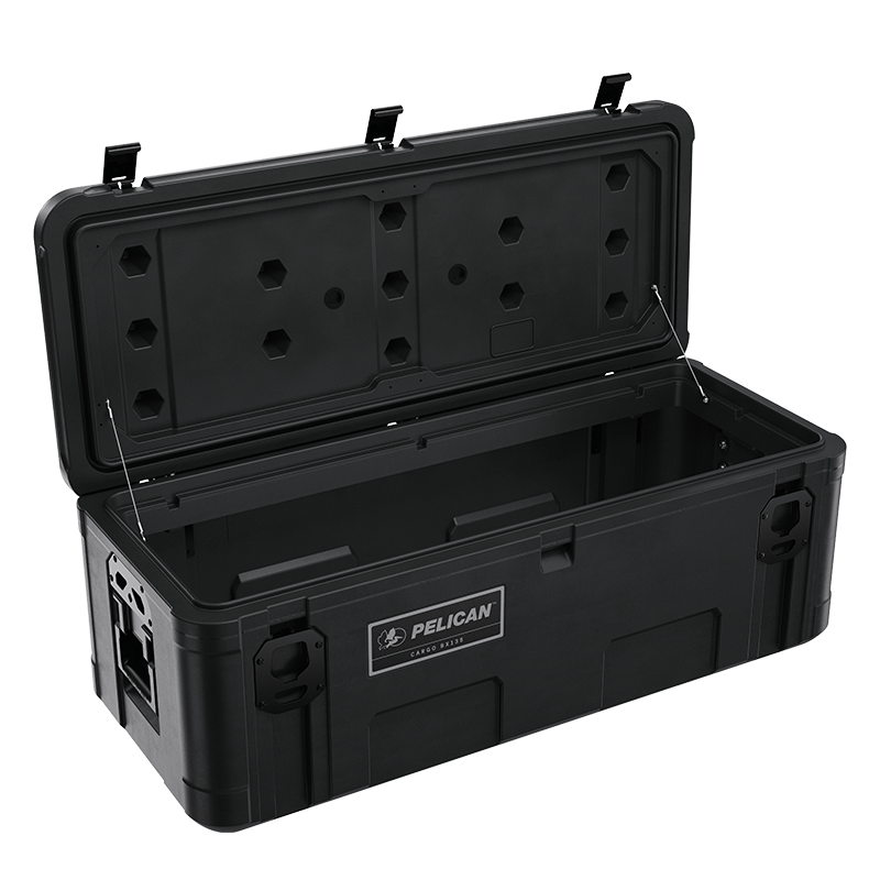 Load image into Gallery viewer, A black Pelican Cargo BX135 case sitting open.
