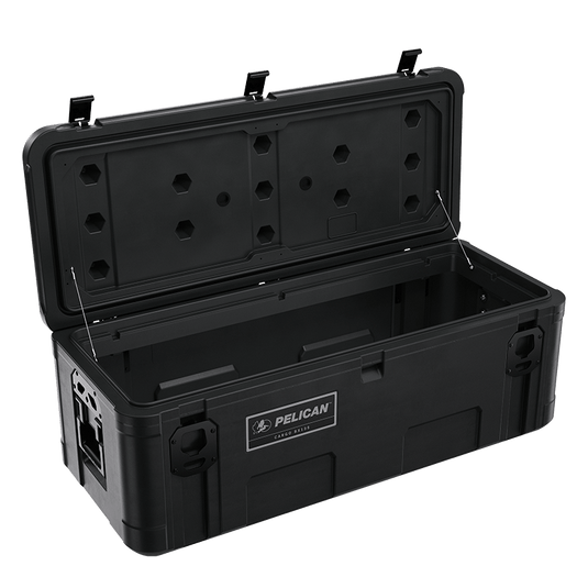 A black Pelican Cargo BX135 case sitting open.