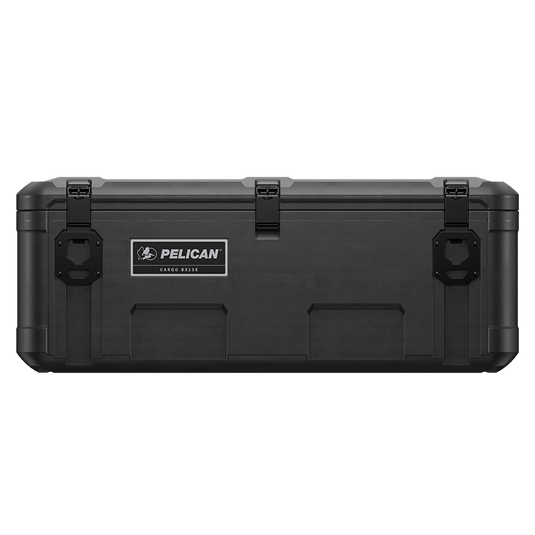 A black Pelican Cargo BX135 case sitting closed.