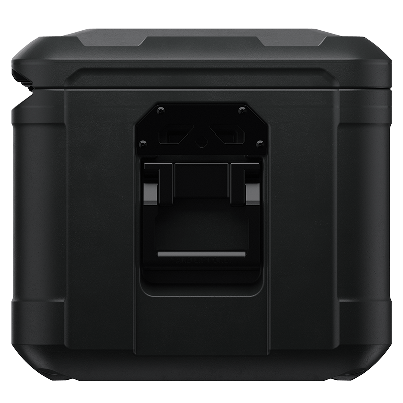 Load image into Gallery viewer, A sideview of a black Pelican BX135 case showing a tie point.

