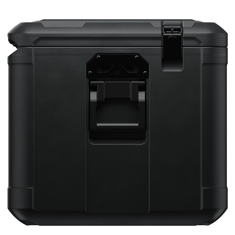 Load image into Gallery viewer, A sideview of a black Pelican Cargo BX255 case showing a tie point.
