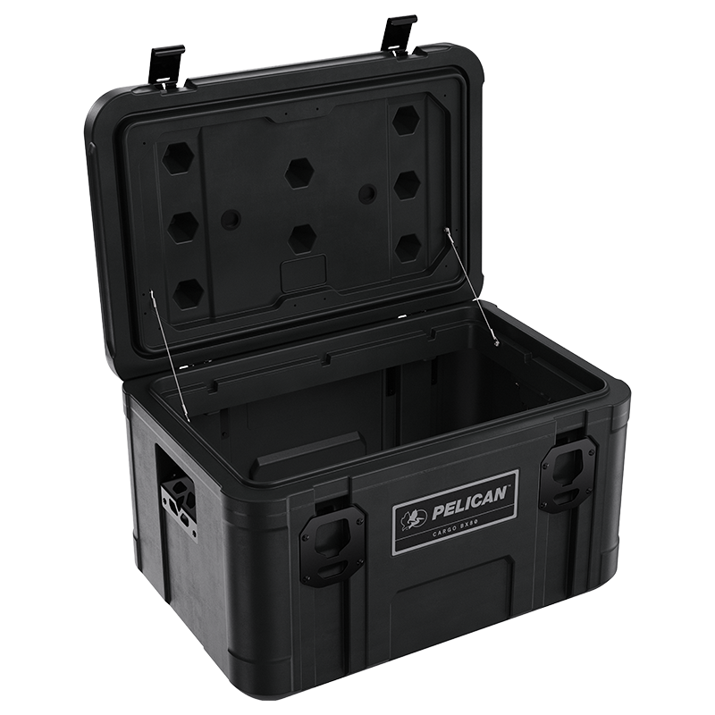 Load image into Gallery viewer, A black Pelican Cargo BX80 case sitting open.

