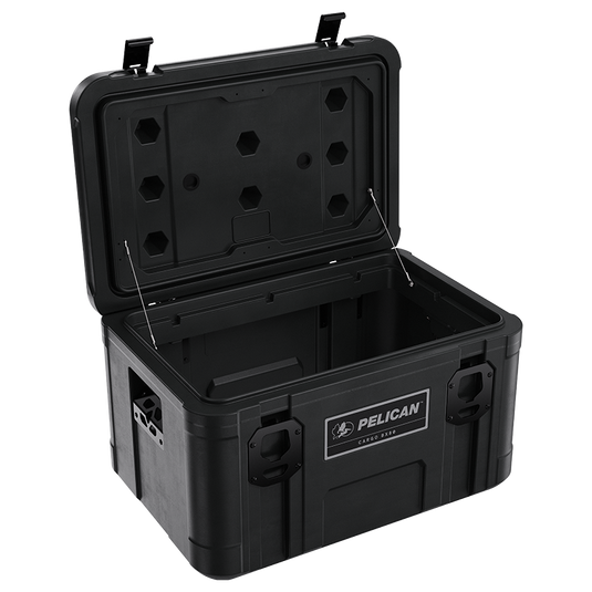 A black Pelican Cargo BX80 case sitting open.