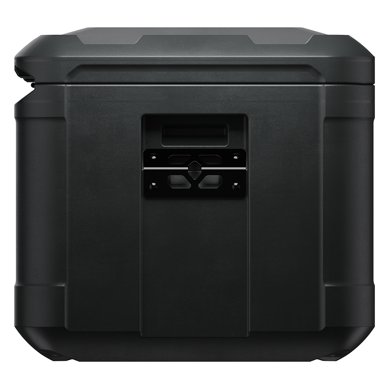 Load image into Gallery viewer, A sideview of a black Pelican Cargo BX80 case showing a tie point.
