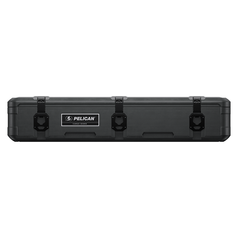 Load image into Gallery viewer, A black Pelican BX85S case closed and facing frontwards. 
