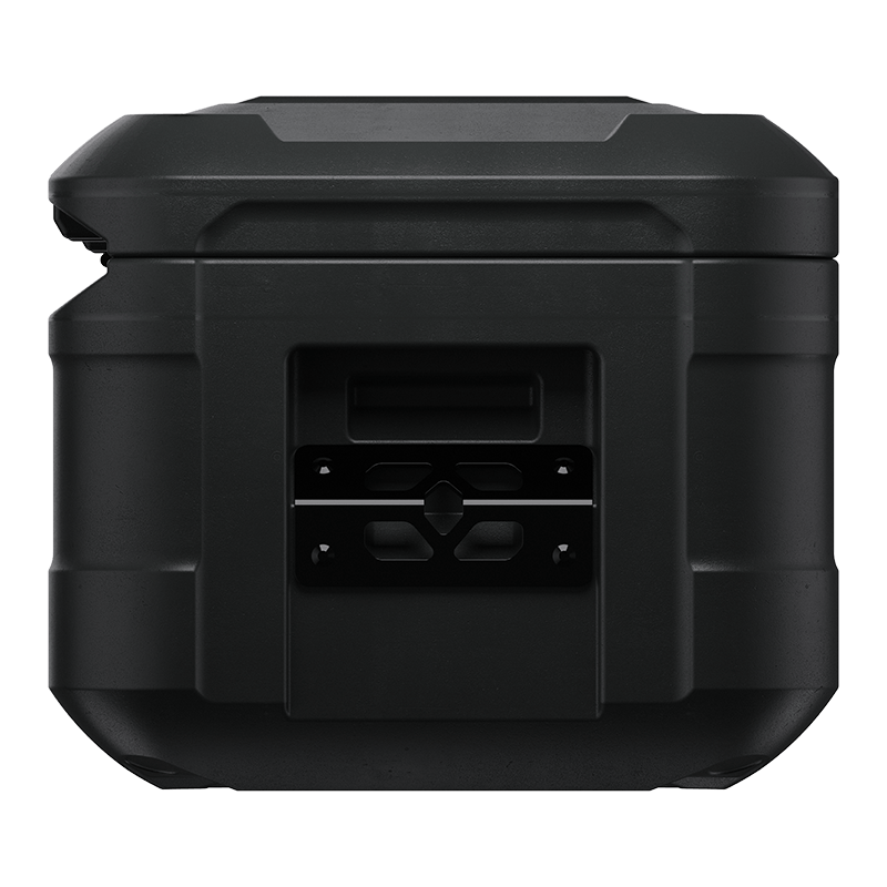 Load image into Gallery viewer, A sideview of a black Pelican BX85S case showing a tie point.

