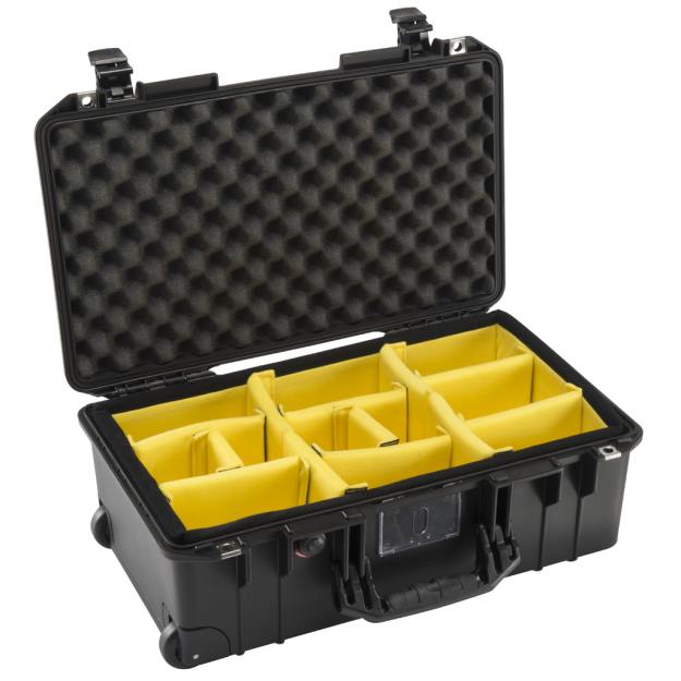 Pelican 1535 Air Wheeled Carry On Case with Dividers Black